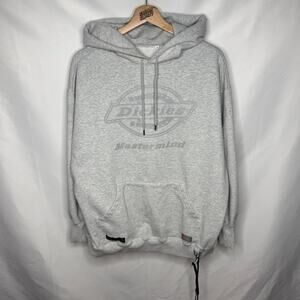 Mastermind Japan Dickies Workwear Skull Crossbones Logo Hoodie in Grey S fits M